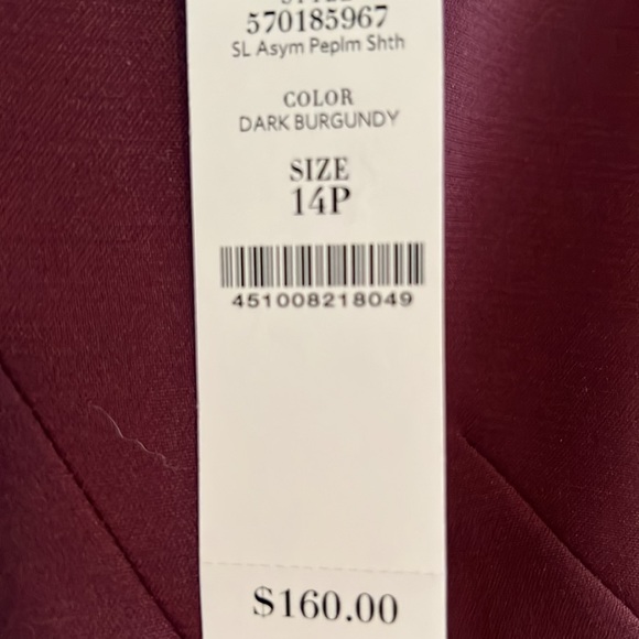 Women’s WHBM dress wit back zipper and v neck. Color maroon. - Picture 7 of 7